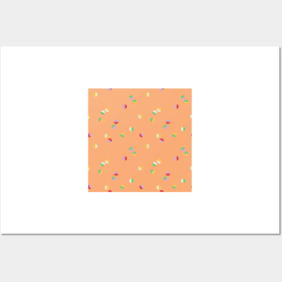 Scattered Dots Minimalist Geometric Pattern - Bright Colorful Orange Posters and Art